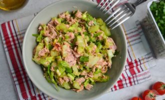 Салат с тунцом, сельдереем и яйцом