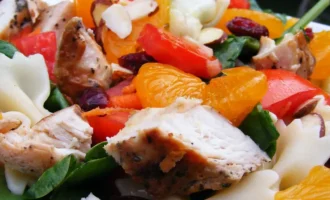 Мандариновый Салат С Курицей И Макаронами