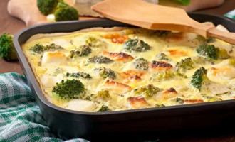 Запеканка с брокколи и сыром